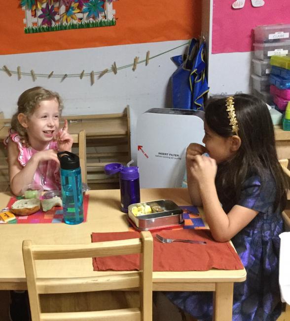 Lunchtime at school is a big step in a preschooler's life!