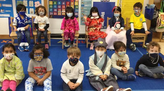 Celebrating the Fall Season at The International Preschools 1 Preparing for our United Nations Day celebration with families via Zoom in the Pre-K 2 class at 76th Street.