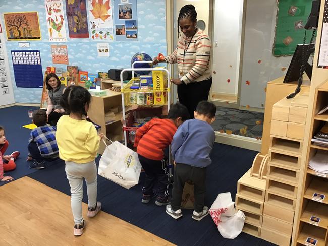 IPS Gives Back: City Harvest NYC 3 Monique visits the Junior Kindergarten classroom to collect donations for City Harvest NYC.