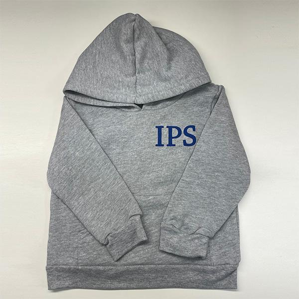 IPS Heather Grey Hooded Sweatshirt Front